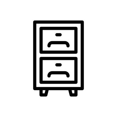 Şeffaf bir arkaplan üzerinde çekmece vektör çizimi. Konsept ve grafik tasarım için ince çizgi simgesi..