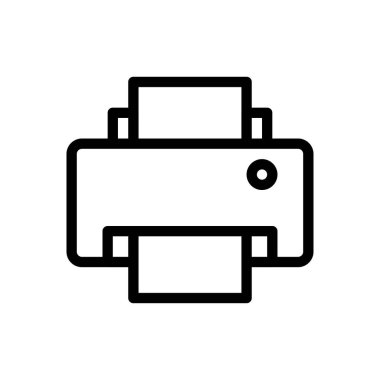 Saydam bir arkaplan üzerinde yazıcı vektör çizimi. Premium kalite sembolleri. Konsept ve grafik tasarım için ince çizgi simgesi. 