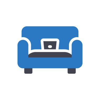 Şeffaf bir arkaplan üzerinde koltuk vektör çizimi. Konsept ve grafik tasarım simgeleri için kaliteli semboller.. 