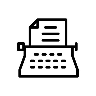 Şeffaf bir arkaplanda daktilo vektör çizimi. Premium kalite semboller. Konsept ve grafik tasarım için ince çizgi simgesi.