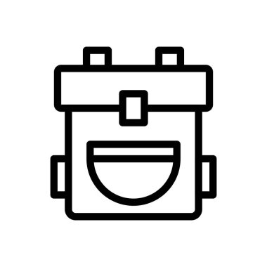 Şeffaf bir arkaplan üzerinde bagpack vektör çizimi. Premium kalite semboller. Konsept ve grafik tasarım için ince çizgi simgesi.