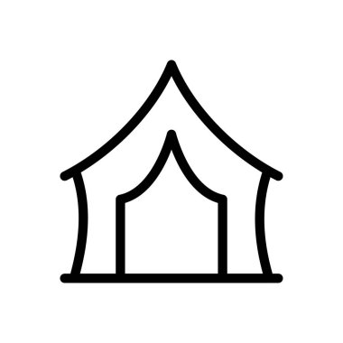 Şeffaf bir arkaplan üzerinde kamp vektör çizimi. Premium kalite semboller. Konsept ve grafik tasarım için ince çizgi simgesi. 