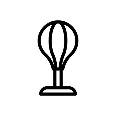 Şeffaf bir arkaplan üzerinde hava balonu çizimi. Premium kalite semboller. Konsept ve grafik tasarım için ince çizgi simgesi.