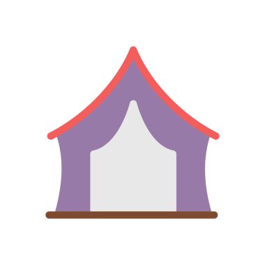 Şeffaf bir arkaplan üzerinde kamp vektör illüstrasyonu. Konsept ve grafik tasarım için birinci sınıf kalite simgeler.. 