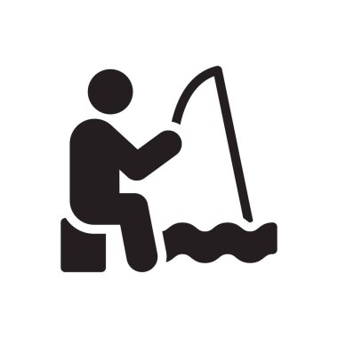 Saydam bir arkaplan üzerinde balıkçılık vektörü çizimi. Konsept ve grafik tasarımı için özel kalite semboller.. 