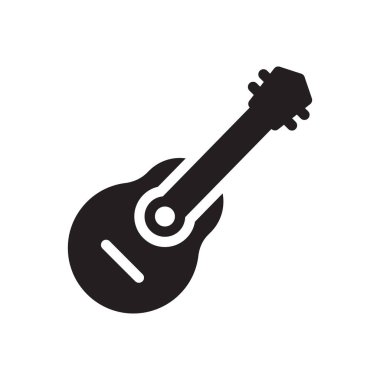 Saydam bir arkaplanda gitar vektör illüstrasyonu. Konsept ve grafik tasarımı için kaliteli semboller..