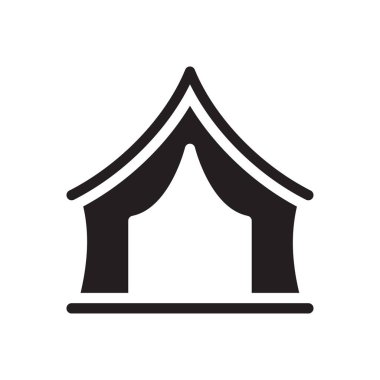 Şeffaf bir arkaplan üzerinde kamp vektör illüstrasyonu. Konsept ve grafik tasarım simgeleri için kaliteli semboller..