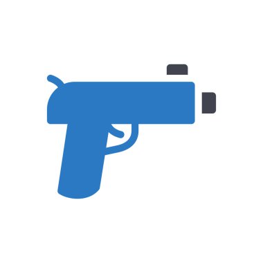 Şeffaf bir arkaplanda tabanca vektör çizimi. Konsept ve grafik tasarım için özel kalite semboller..