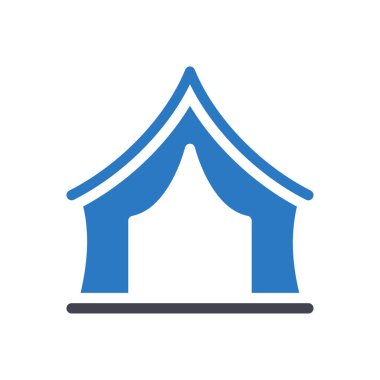 Şeffaf bir arkaplan üzerinde kamp vektör illüstrasyonu. Konsept ve grafik tasarım simgeleri için kaliteli semboller..