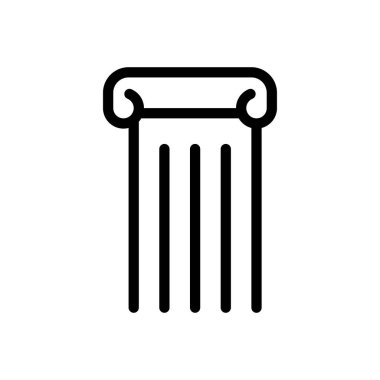 Şeffaf bir arkaplanda sütun vektör çizimi. Konsept ve grafik tasarım için ince çizgi simgesi.. 