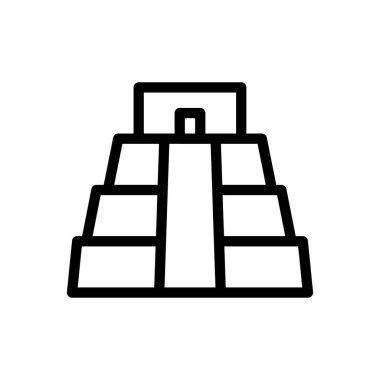 Saydam bir arkaplanda Maya vektör illüstrasyonu. Konsept ve grafik tasarımı için ince çizgi simgesi.. 