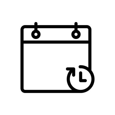 Şeffaf bir arkaplanda takvim vektör illüstrasyonu. Konsept ve grafik tasarımı için ince çizgi simgesi.. 