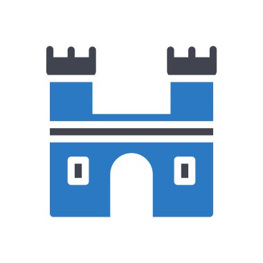 Şeffaf bir arkaplan üzerinde Castle vektör çizimi. Konsept ve grafik tasarım simgeleri için kaliteli semboller..