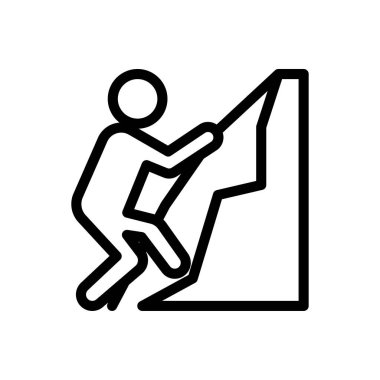 Şeffaf bir arkaplanda vektör illüstrasyonuna tırmanmak. Konsept ve grafik tasarım için ince çizgi simgesi.. 