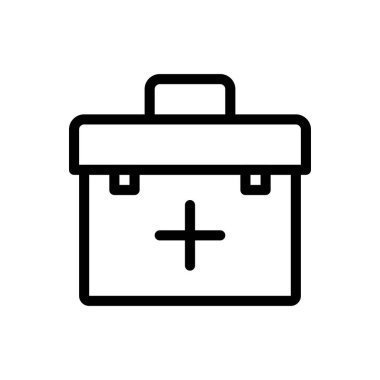 Şeffaf bir arkaplan üzerinde ilk yardım vektör illüstrasyonu. Konsept ve grafik tasarım için ince çizgi simgesi..