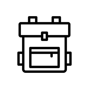 Şeffaf bir arkaplan üzerinde bagpack vektör çizimi. Premium kalite semboller. Konsept ve grafik tasarım için ince çizgi simgesi.
