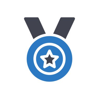 Şeffaf bir arkaplanda madalya vektör illüstrasyonu. Konsept ve grafik tasarım simgeleri için kaliteli semboller..