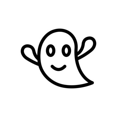 Saydam bir arkaplanda hayalet vektör çizimi. Premium kalite semboller. Konsept ve grafik tasarım için ince çizgi simgesi. 