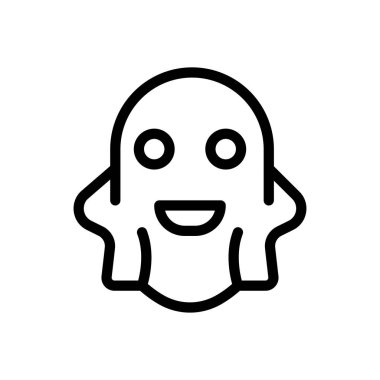 Saydam bir arkaplanda hayalet vektör çizimi. Premium kalite semboller. Konsept ve grafik tasarım için ince çizgi simgesi. 