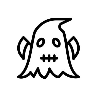 Saydam bir arkaplanda hayalet vektör çizimi. Premium kalite semboller. Konsept ve grafik tasarım için ince çizgi simgesi.