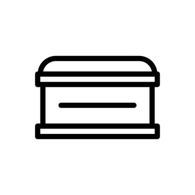 Şeffaf bir arkaplanda kutu vektör çizimi. Konsept ve grafik tasarım için ince çizgi simgesi.. 