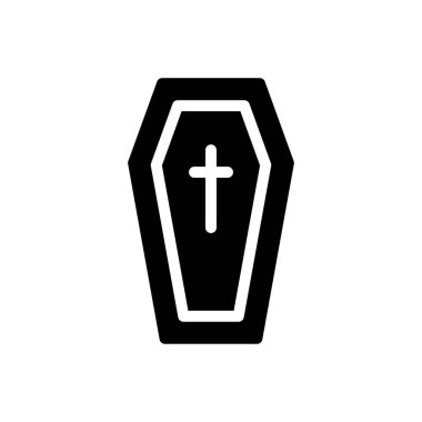 Saydam bir arkaplan üzerinde tabut vektör çizimi. Konsept ve grafik tasarımı için özel kalite semboller.. 