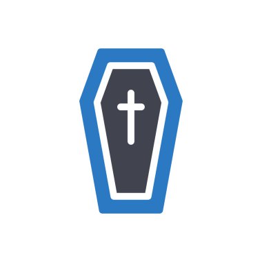 Saydam bir arkaplan üzerinde tabut vektör çizimi. Konsept ve grafik tasarımı için özel kalite semboller.. 