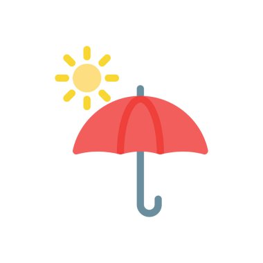 Şeffaf bir arkaplan üzerinde şemsiye vektör çizimi. Konsept ve grafik tasarım için kaliteli semboller..