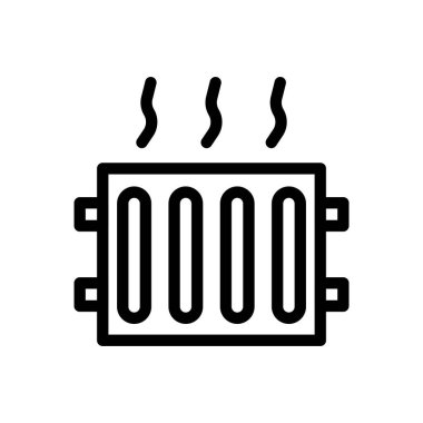 Şeffaf bir arkaplanda vektör çizimi ısıtılıyor. Premium kalite sembolleri. Konsept ve grafik tasarım için ince çizgi simgesi. 
