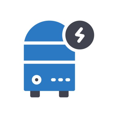 Şeffaf bir arkaplan üzerinde elektrikli gayzer vektör çizimi. Konsept ve grafik tasarımı için özel kalite semboller.. 