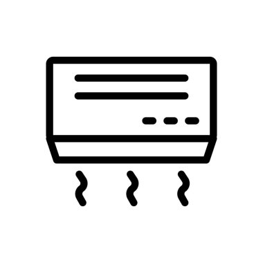 Şeffaf bir arkaplan üzerinde klima vektör çizimi. Konsept ve grafik tasarımı için ince çizgi simgesi.. 