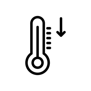 Şeffaf bir arkaplanda sıcaklık vektör çizimi. Konsept ve grafik tasarım için ince çizgi simgesi..