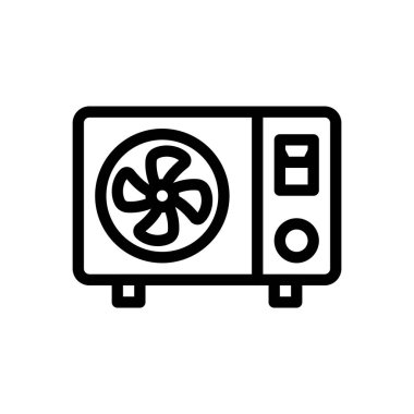 Şeffaf bir arkaplan üzerinde klima vektör çizimi. Konsept ve grafik tasarımı için ince çizgi simgesi.. 