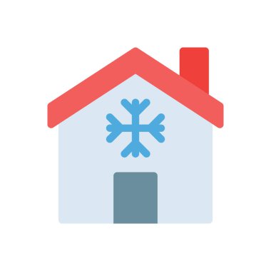 Şeffaf bir arkaplan üzerinde soğutma evi vektör illüstrasyonu. Konsept ve grafik tasarımı için birinci sınıf kalite simgeler..