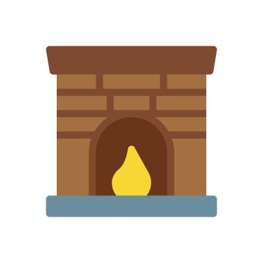 Şeffaf bir arkaplan üzerinde şömine vektör çizimi. Konsept ve grafik tasarımı için birinci sınıf kalite semboller.. 