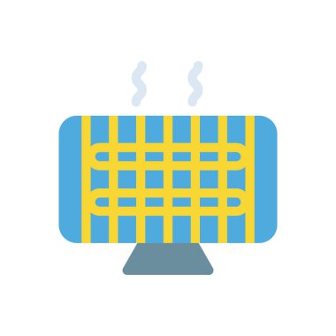 Şeffaf bir arkaplan üzerinde ısıtıcı vektör çizimi. Konsept ve grafik tasarımı için prim kalite simgeleri..