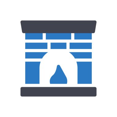 Şeffaf bir arkaplan üzerinde şömine vektör çizimi. Konsept ve grafik tasarım simgeleri için kaliteli semboller..