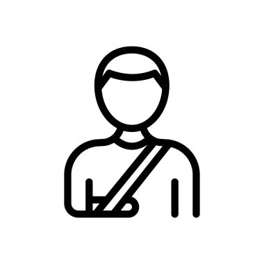 Şeffaf bir arkaplan üzerinde el alçı vektör çizimi. Premium kalite semboller. Konsept ve grafik tasarım için ince çizgi simgesi.