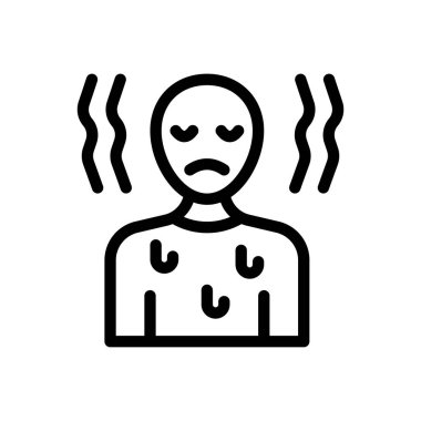 Şeffaf bir arkaplanda sıcak çarpması vektör çizimi. Premium kalite semboller. Konsept ve grafik tasarım için ince çizgi simgesi. 