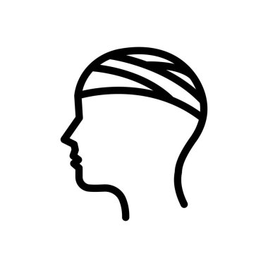 Şeffaf bir arkaplanda baş işletim vektörü çizimi. Konsept ve grafik tasarımı için ince çizgi simgesi..