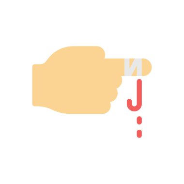 Saydam bir arkaplan üzerinde Parmak Kesimi vektör çizimi. Konsept ve grafik tasarımı için mükemmel kalite simgeleri.. 