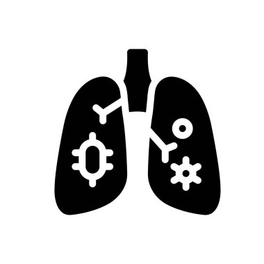 Şeffaf bir arkaplan üzerinde akciğer vektör çizimi. Konsept ve grafik tasarım simgeleri için kaliteli semboller.. 