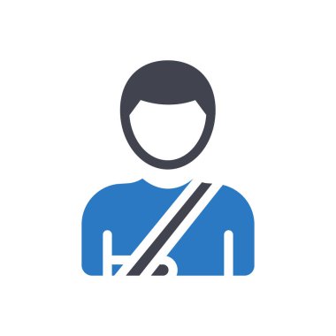 Şeffaf bir arkaplan üzerinde el alçı vektör illüstrasyonu. Konsept ve grafik tasarımı için birinci sınıf kalite semboller..