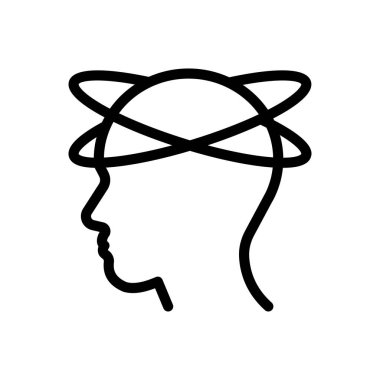 Şeffaf bir arkaplan üzerinde baş ağrısı vektörü çizimi. Konsept ve grafik tasarım için ince çizgi simgesi.. 