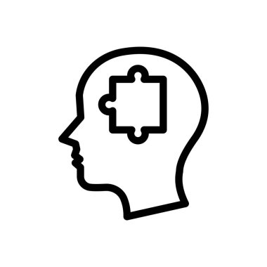 Şeffaf bir arkaplanda bulmaca vektör çizimi. Konsept ve grafik tasarımı için ince çizgi simgesi.. 