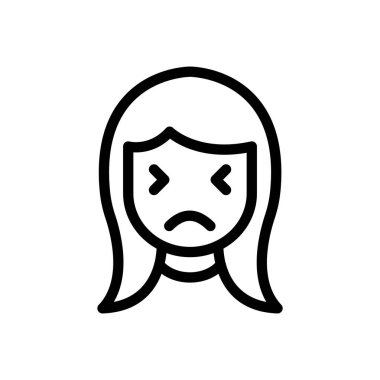 Şeffaf bir arkaplan üzerinde baş ağrısı vektörü çizimi. Konsept ve grafik tasarım için ince çizgi simgesi.. 