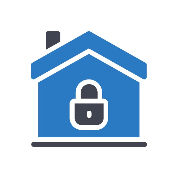Home Lock Vector Illustration Transparent Background Premium Quality Symbols Glyphs — 스톡 벡터