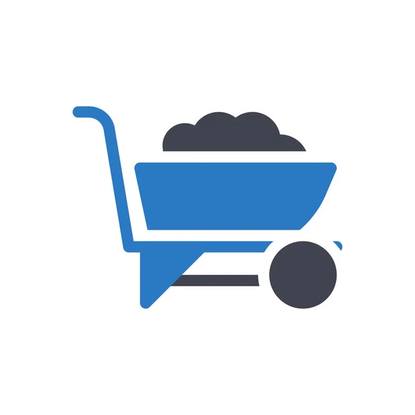 Wheelbarrow Vector Illustration Transparent Background Premium Quality Symbols Glyphs Icon — Image vectorielle