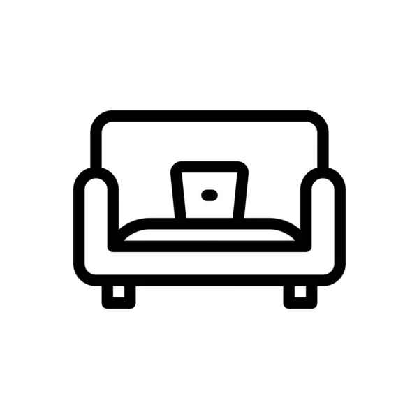 Couch Vector Illustration Transparent Background Premium Quality Symbols Thin Line — Vetor de Stock