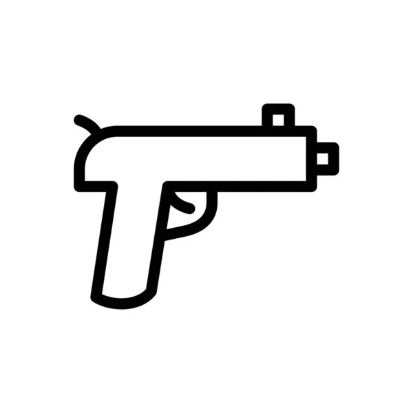 Ilustrasi Vektor Pistol Pada Background Premium Kualitas Simbol Thin Baris - Stok Vektor